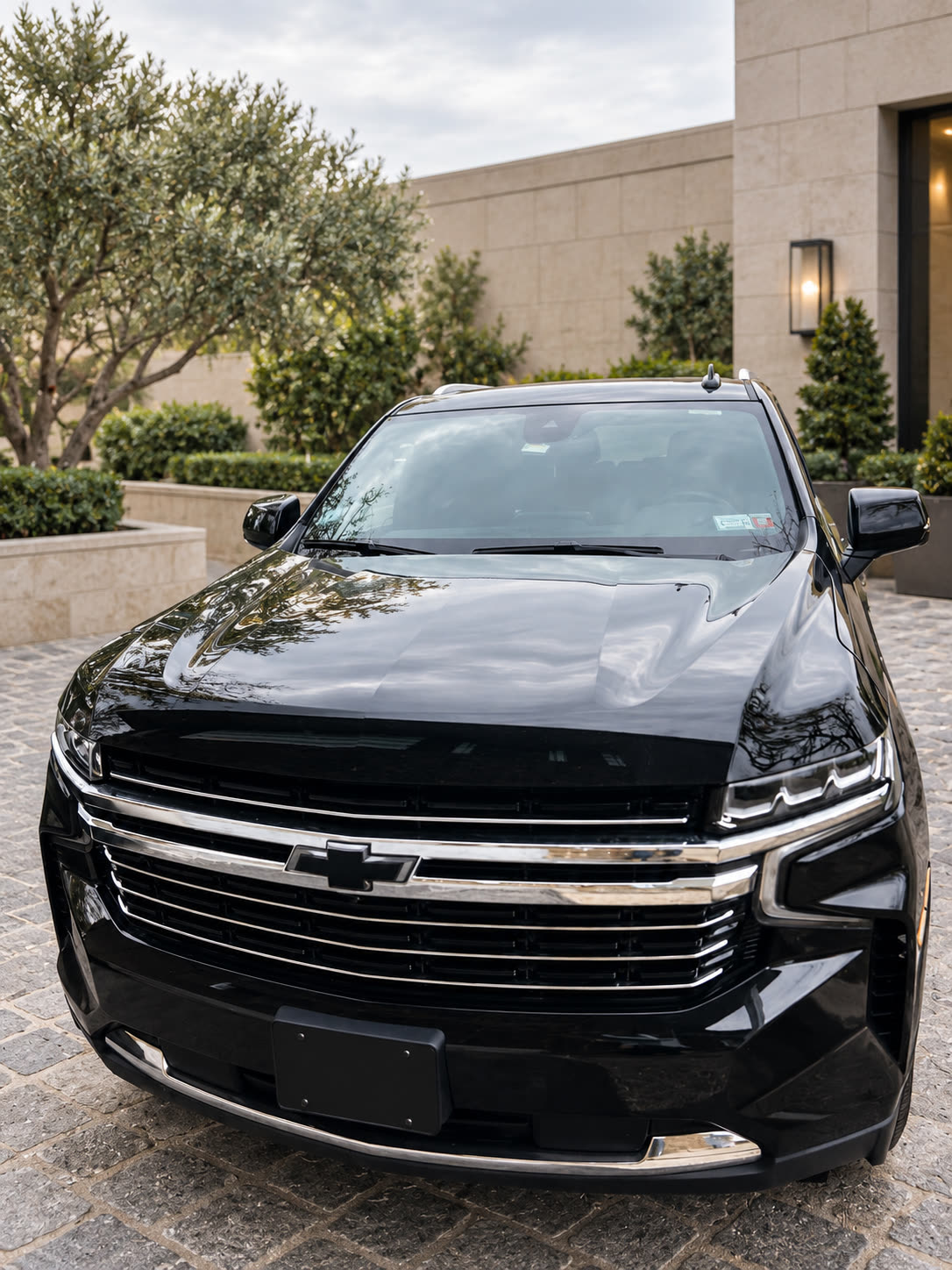 Chevrolet Suburban LT front exterior with license plate concealed